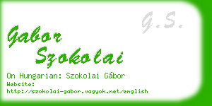 gabor szokolai business card